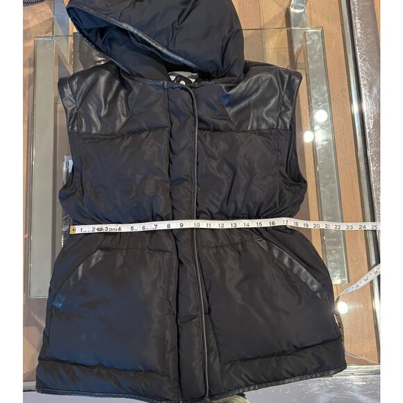 Rebecca Minkoff Puffer Coat MED Women Black Down Mia Coat Removable Hood Sleeves - Picture 12 of 14